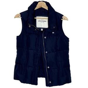 ABERCROMBIE NEW YORK  NAVY BLUE WOMEN'S PUFFER DOWN VEST‎ SIZE XL YOUTH